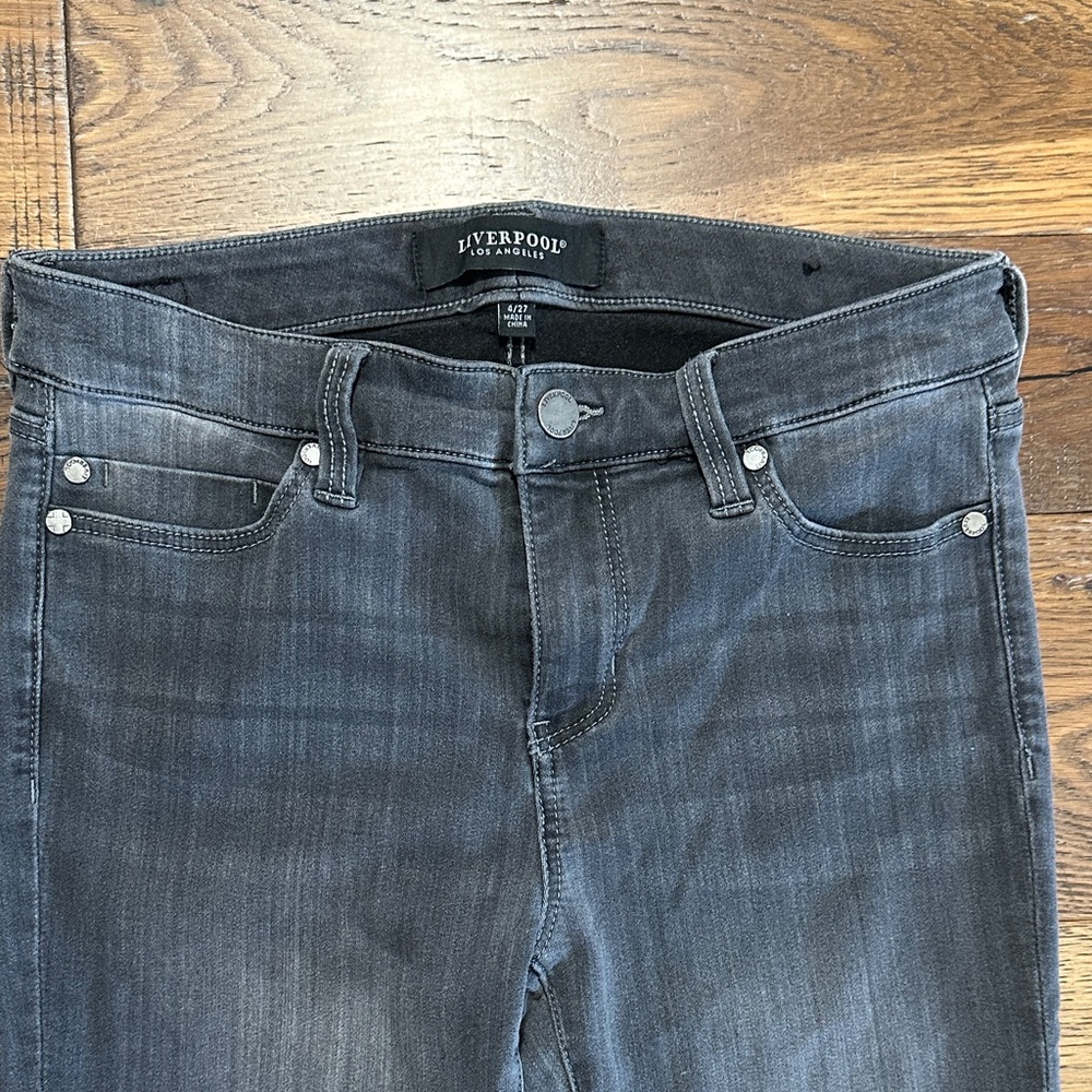 Liverpool Dark Gray Women's Skinny Jeans - Picture 3 of 7